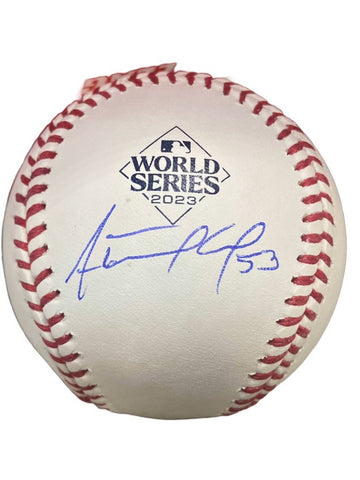 Adolis Garcia Autographed 2023 World Series Logo Baseball