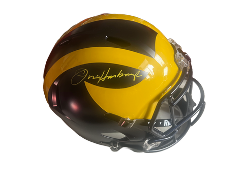 Jim Harbaugh Autographed Michigan Full-Size Replica Helmet