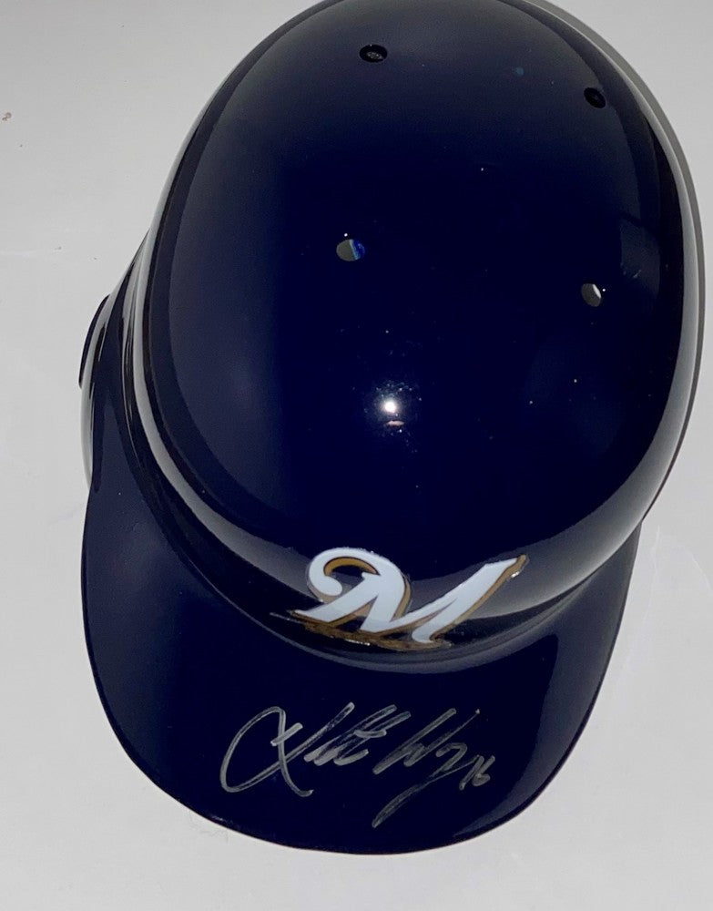 Kolten Wong Autographed Brewers Helmet