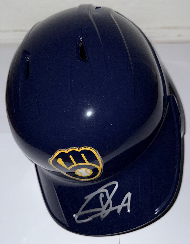 Jackson Chourio Autographed Brewers Helmet