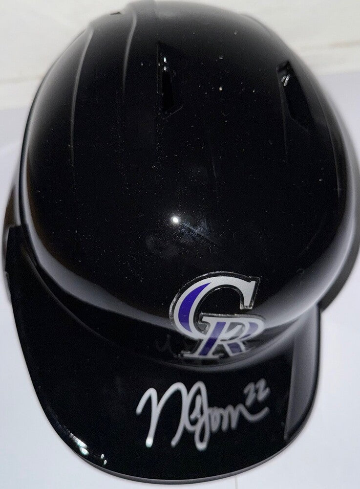 Nolan Jones Autographed Rockies Helmet