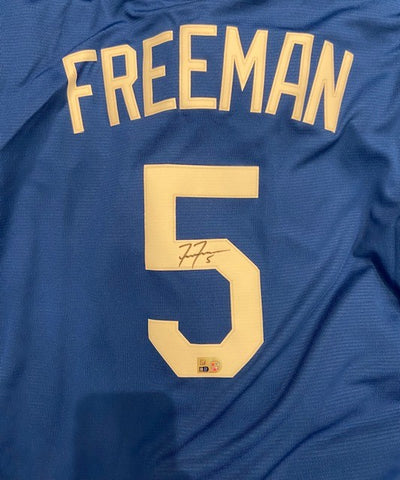 Freddie Freeman Autographed Blue LA Dodgers Replica Jersey