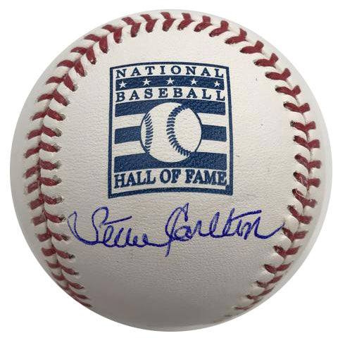Steve Carlton Autographed Hall of Fame Logo Baseball