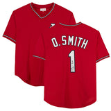 Ozzie Smith Autographed Cardinals Red Mitchell & Ness Authentic Jersey