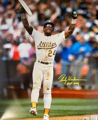 Rickey Henderson Autographed "HOF 2009" 16x20