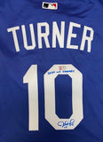 Justin Turner Autographed "2020 WS Champs" Blue Replica Dodgers City Connect Jersey